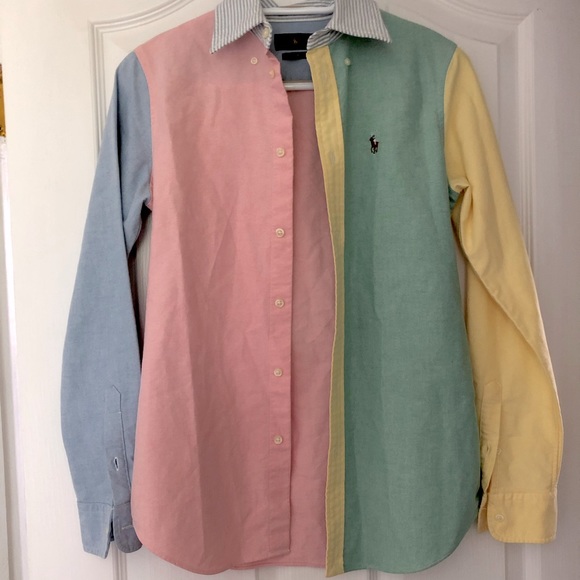 Ralph Lauren Retro Color Block Blouse - Picture 5 of 9
